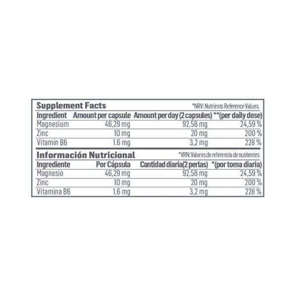 ZINC + MAGNESIO + B6 | COMPLEJO MINERAL HORMONAL | 90 CÁPSULAS - Imagen 2